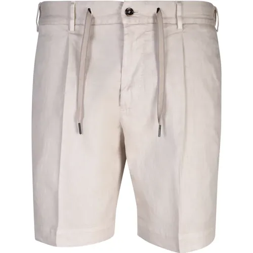 Weiße Leinen Bermuda Shorts - Dell'oglio - Modalova