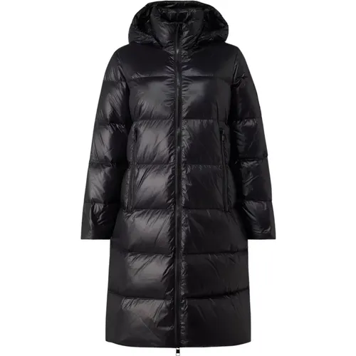 Schwarzer Puffer Langer Mantel - Emporio Armani - Modalova