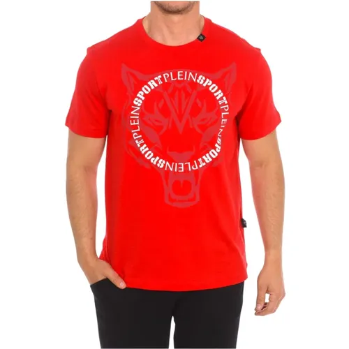 T-Shirt mit kurzen Ärmeln und Markendruck,Kurzarm T-Shirt mit Markendruck,Kurzarm-T-Shirt mit Markendruck - Plein Sport - Modalova