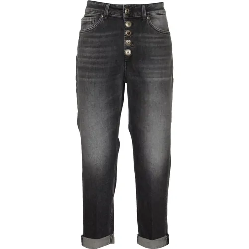 Schwarze Jeans mit Schmuckdetail , Damen, Größe: W27 - Dondup - Modalova