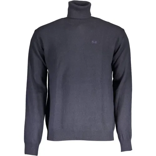 Blaue Wollpullover mit Stickerei , Herren, Größe: 2XL - LA MARTINA - Modalova