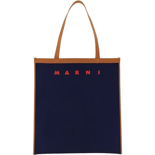 Italian Double Handle Tote Bag , male, Sizes: ONE SIZE - Marni - Modalova