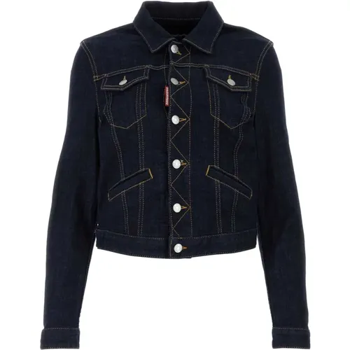 Stretch Denim Jacke , Damen, Größe: S - Dsquared2 - Modalova