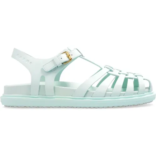 Ledersandalen , Damen, Größe: 37 1/2 EU - Marni - Modalova