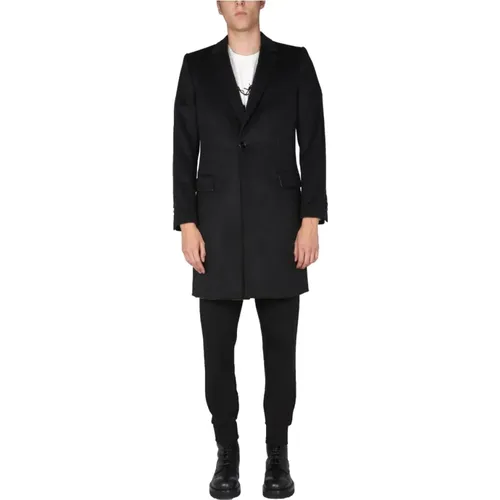 Single-Breasted Velours Coat , male, Sizes: L - Dolce & Gabbana - Modalova