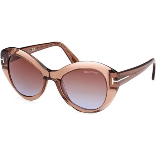 Shiny Dark Sunglasses with Gradient Lenses , unisex, Sizes: 52 MM - Tom Ford - Modalova