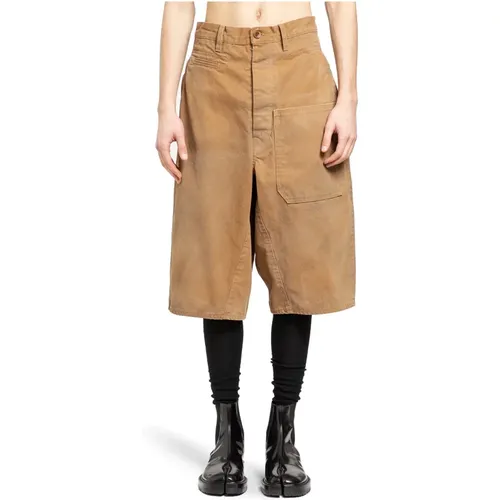 Distressed Canvas Wide Leg Shorts , male, Sizes: M, S - Maison Margiela - Modalova