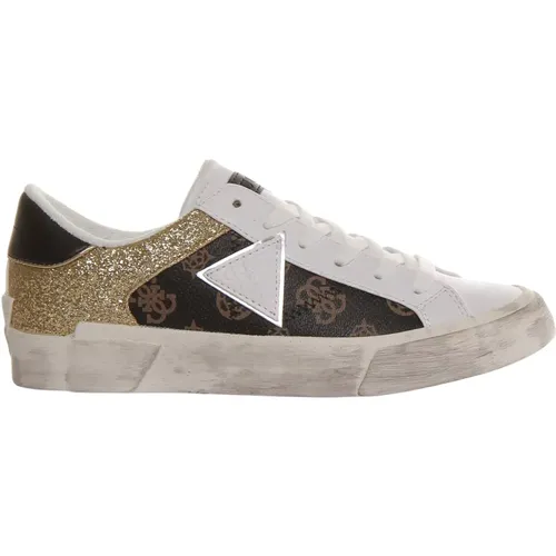 White Sequined Sneakers for Women , female, Sizes: 5 UK, 7 UK, 6 UK - Guess - Modalova