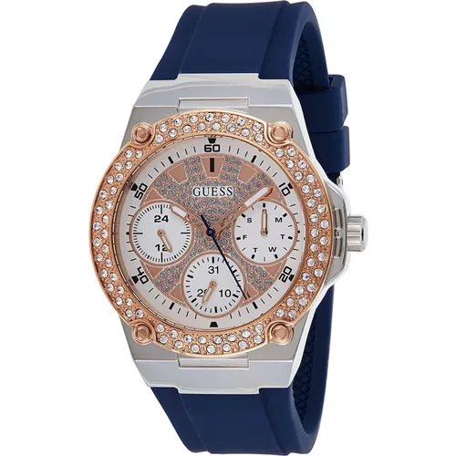 Zena Chronograph Silikon Blau Weiß Uhr - Guess - Modalova