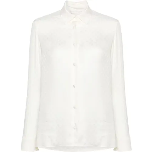 Monogramm Jacquard Weißes Hemd,Shirts - Palm Angels - Modalova