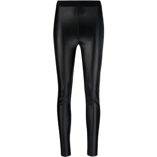 Glänzende Leggings mit Logo-Bund , Damen, Größe: S - Versace Jeans Couture - Modalova