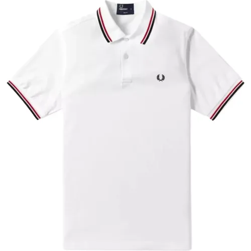 Slim Fit Twin Tipped Polo in , Red, Navy , male, Sizes: 3XL, 2XL, L, M, XL - Fred Perry - Modalova