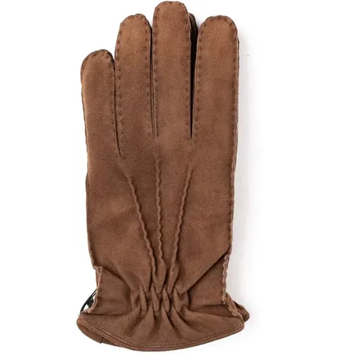 Men's Suede Leather Gloves with Wool and Cashmere Lining , male, Sizes: 9 IN - Orciani - Modalova