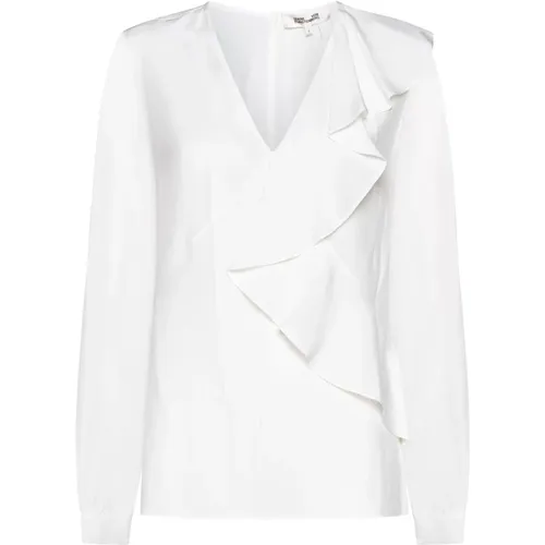 Weiße Top Eleganter Stil , Damen, Größe: L - Diane Von Furstenberg - Modalova