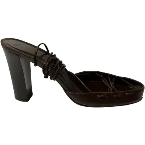 Pre-owned Leather heels , female, Sizes: 6 1/2 UK - Bottega Veneta Vintage - Modalova