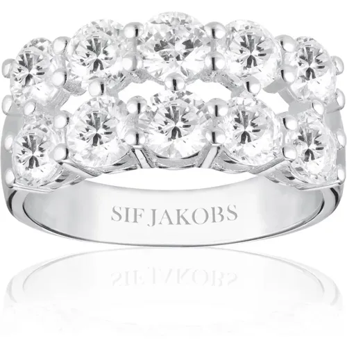 Eleganter Belluno Due Ring mit Zirkonia , Damen, Größe: 50 MM - Sif Jakobs Jewellery - Modalova