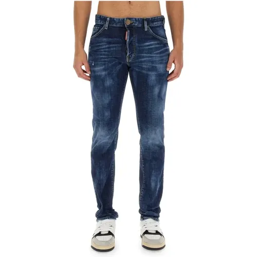 Logo Slim Fit Cotton Jeans , male, Sizes: S, L - Dsquared2 - Modalova