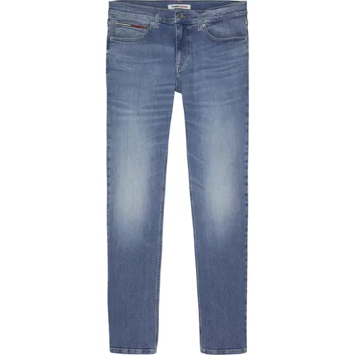 Blaue Slim Fit Stretch Denim Jeans , Herren, Größe: W33 - Tommy Jeans - Modalova