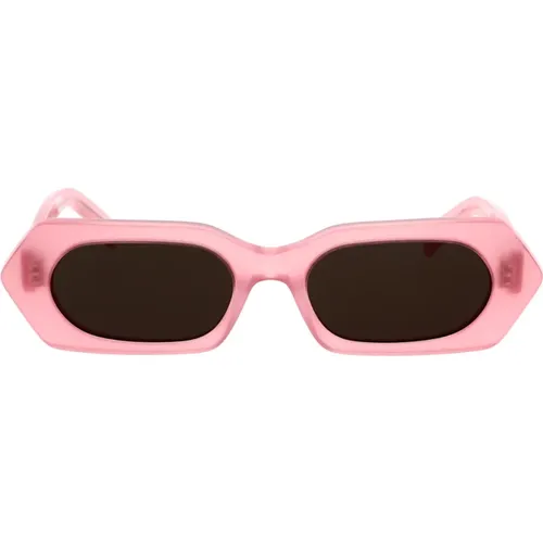 Geometric Sunglasses in Opal Acetate with Brown Organic Lenses , female, Sizes: 51 MM - Celine - Modalova