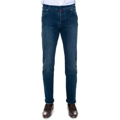 Stone Washed Slim-Fit Denim Jeans , male, Sizes: W31, W32 - Kiton - Modalova