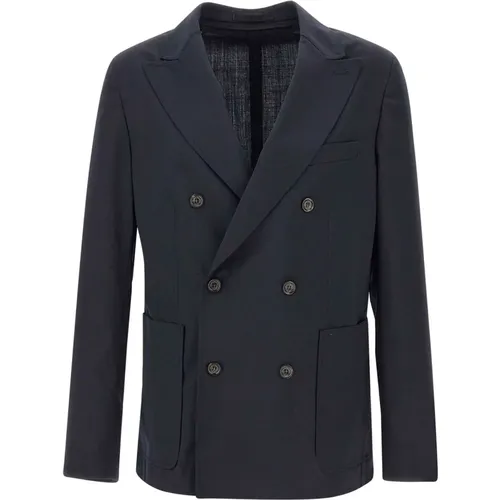 Wool Blend Double-Breasted Blazer , male, Sizes: S, M, XL - Paolo Pecora - Modalova