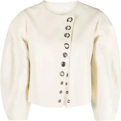 Leather Short Jacket , female, Sizes: S - Chloé - Modalova