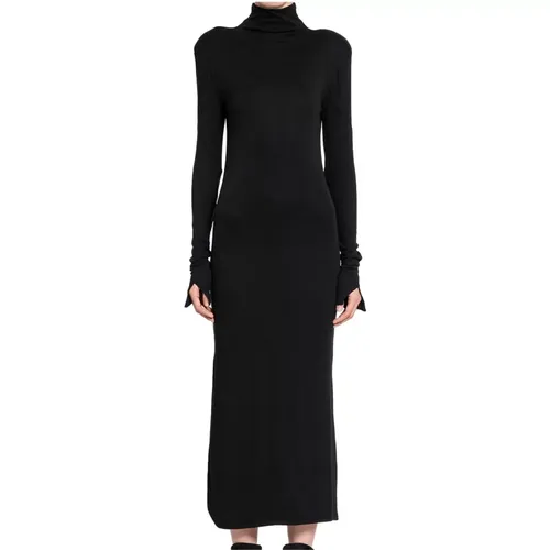 Schwarzes Jersey Rollkragenkleid , Damen, Größe: M - Thom Krom - Modalova