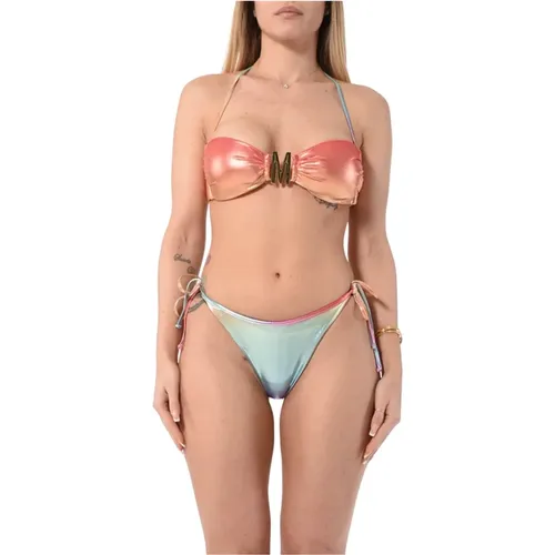 Glänzendes Bandeau Bikini Set - Moschino - Modalova