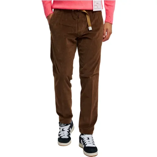 Velvet Striped Trousers , male, Sizes: L, M, S, XL - White Sand - Modalova