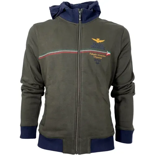 Herren Kapuzenpullover mit Tricolor Pfeilen , Herren, Größe: 2XL - aeronautica militare - Modalova