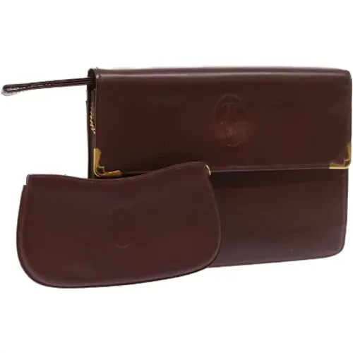 Pre-owned Leather clutches , female, Sizes: ONE SIZE - Cartier Vintage - Modalova