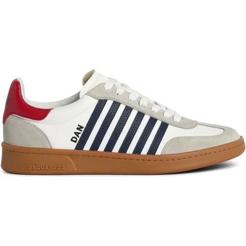 Weiße Sneakers mit Farbblock-Design , Herren, Größe: 42 EU - Dsquared2 - Modalova