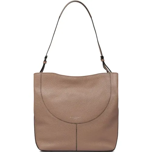 Braune Leder Maxi Korn Schultertasche , Damen, Größe: ONE Size - Gianni Chiarini - Modalova