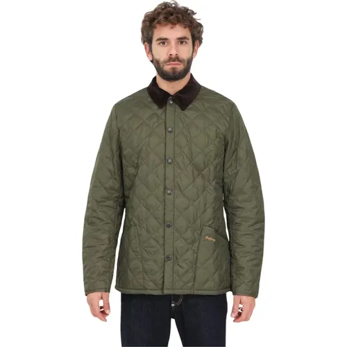 Quilted Olive Jacket for Men , male, Sizes: L, XL, S - Barbour - Modalova