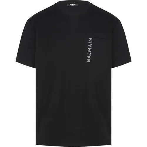 Laminato T-Shirt in , male, Sizes: S - Balmain - Modalova