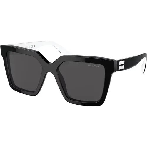Schwarz Weiß/Grau Sonnenbrille SMU 03YS,Honey Havana/Grey Shaded Sonnenbrille - Miu Miu - Modalova