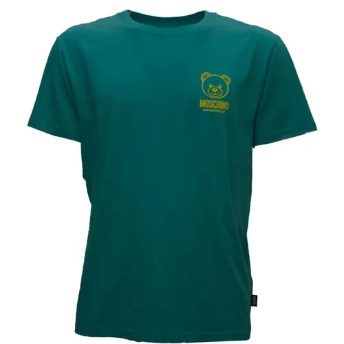 Grünes T-Shirt V1A0703 - 4406 , Herren, Größe: M - Love Moschino - Modalova