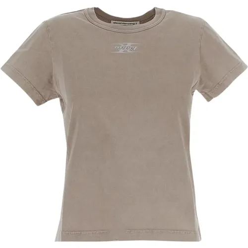 Baumwoll Shrunken Tee , Damen, Größe: M - T by Alexander Wang - Modalova