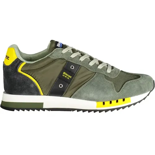 Herren Grüne Sportliche Schnürschuhe - Blauer - Modalova