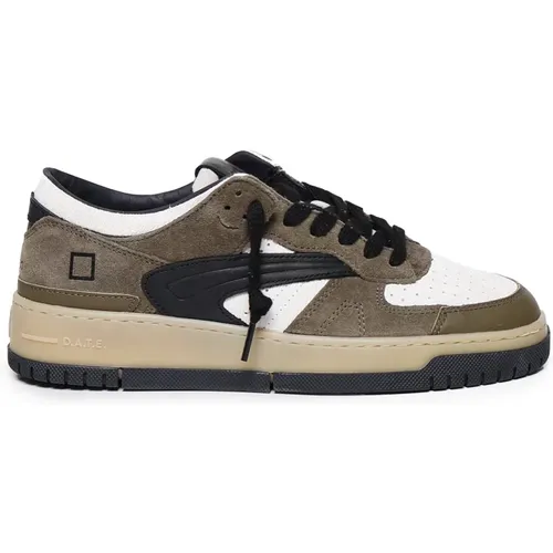 Leather Sneakers with Rubber Sole, Army , male, Sizes: 8 UK, 10 UK - D.a.t.e. - Modalova