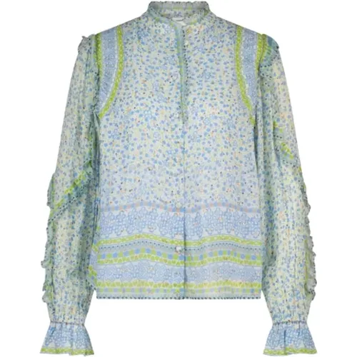 Durchsichtige Bluse mit Schönem Muster und Lurex-Details , Damen, Größe: M - Fabienne Chapot - Modalova
