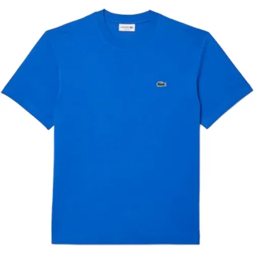 Klassisches Baumwoll-Jersey T-Shirt (Blau) , Herren, Größe: M - Lacoste - Modalova
