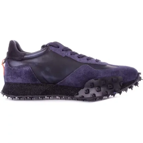 Blaue Sneakers Wildleder Leder Details - Barracuda - Modalova