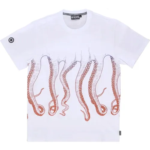 Gradient Tee Weiß Kurzarm T-shirt , Herren, Größe: XL - Octopus - Modalova