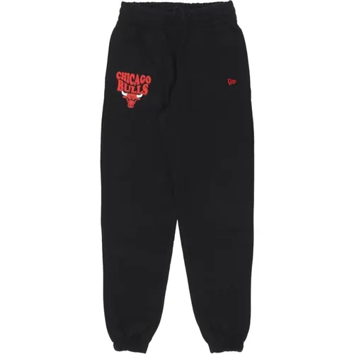 NBA Script Jogger Hose Schwarz/Rot , Herren, Größe: M - new era - Modalova