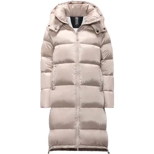 Long Down Jacket in Bright Nylon with Detachable Hood , female, Sizes: 3XL - BomBoogie - Modalova