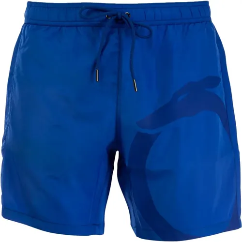 Herren Blaue Sommer Boxershorts , Herren, Größe: M - Trussardi - Modalova