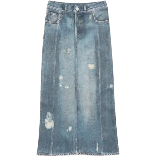 Zerstörter Denim Midi Rock , Damen, Größe: XS - Acne Studios - Modalova