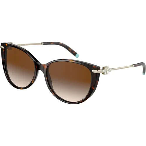 Havana Brown Shaded Sonnenbrillen , Damen, Größe: 57 MM - Tiffany - Modalova
