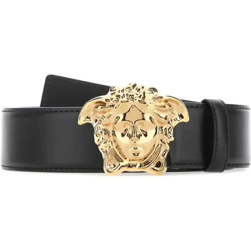 Belts,Schwarzer Gold Medusa Gürtel - Versace - Modalova